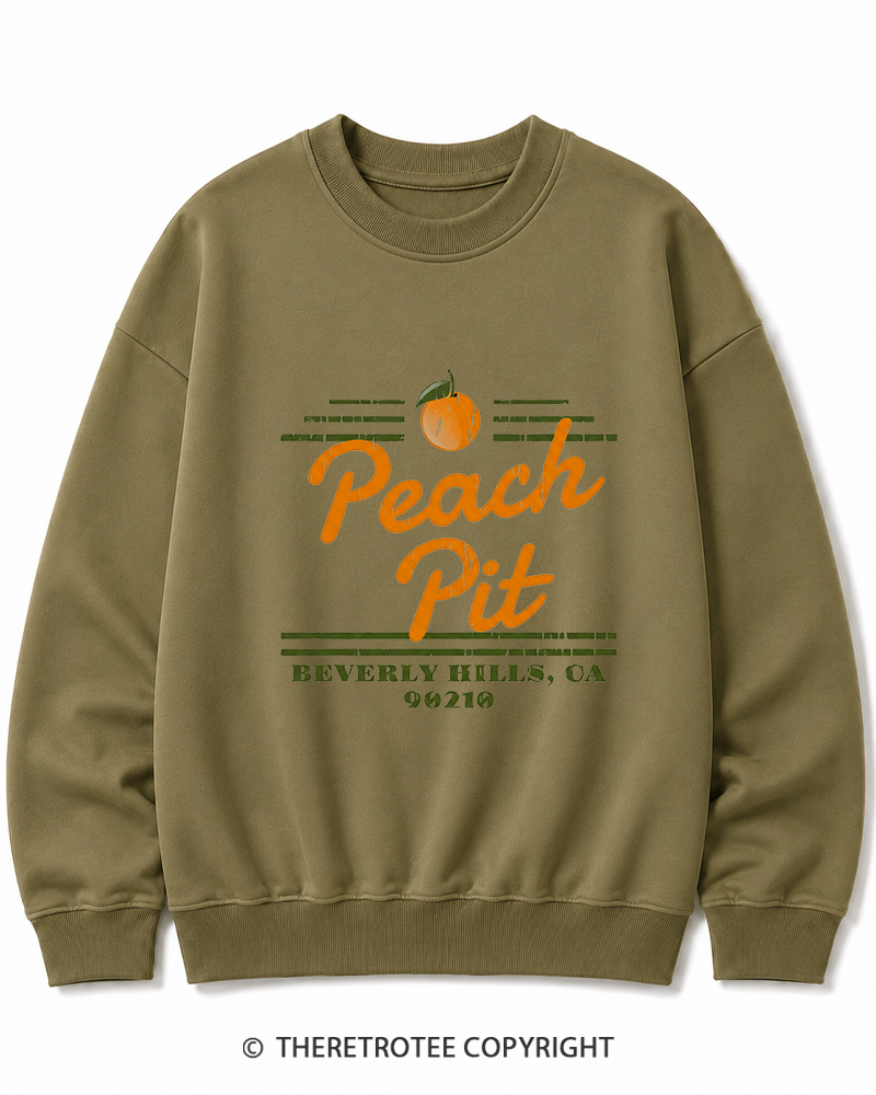TheRetroTee Peach Pit Vintage Graphic Cotton Sweatshirt