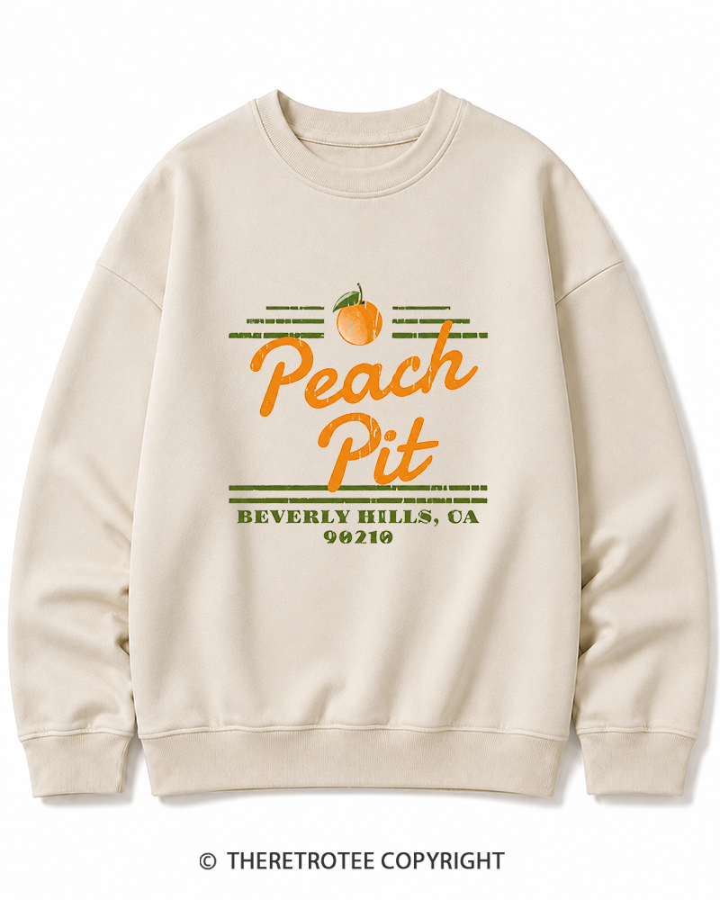 TheRetroTee Peach Pit Vintage Graphic Cotton Sweatshirt