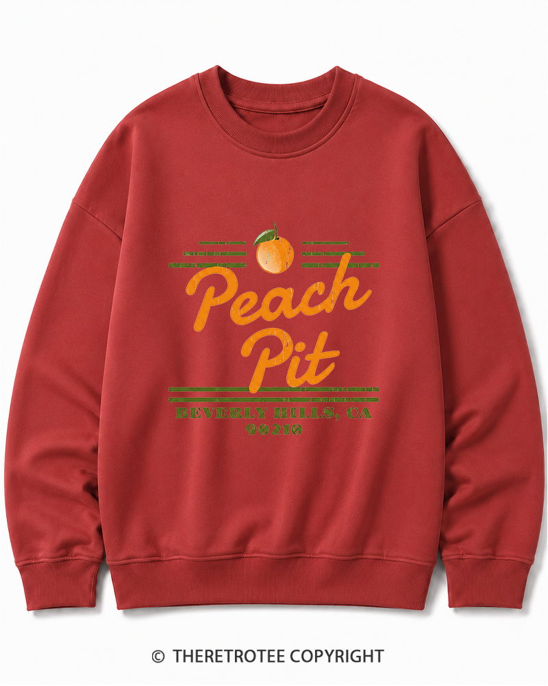 TheRetroTee Peach Pit Vintage Graphic Cotton Sweatshirt