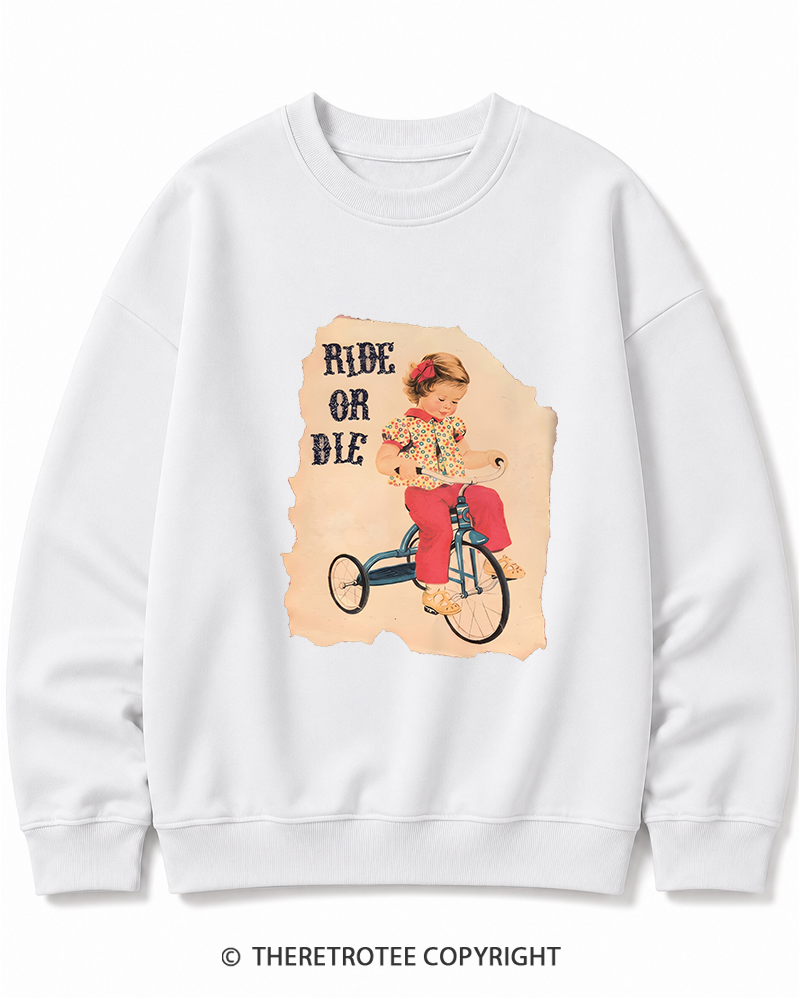 TheRetroTee Ride or Died Vintage Graphic Cotton Sweatshirt