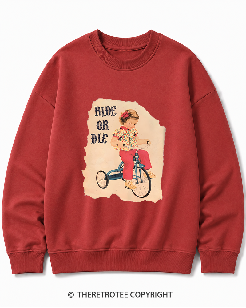 TheRetroTee Ride or Died Vintage Graphic Cotton Sweatshirt