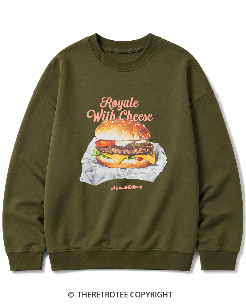 TheRetroTee Royale with Cheese 1990s Cotton Sweatshirt