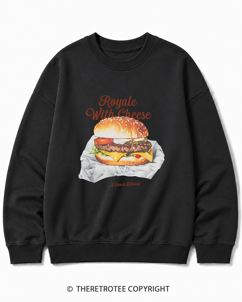 TheRetroTee Royale with Cheese 1990s Cotton Sweatshirt