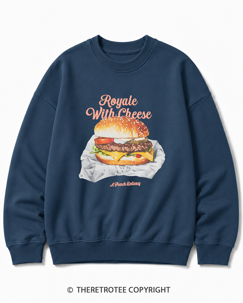 TheRetroTee Royale with Cheese 1990s Cotton Sweatshirt