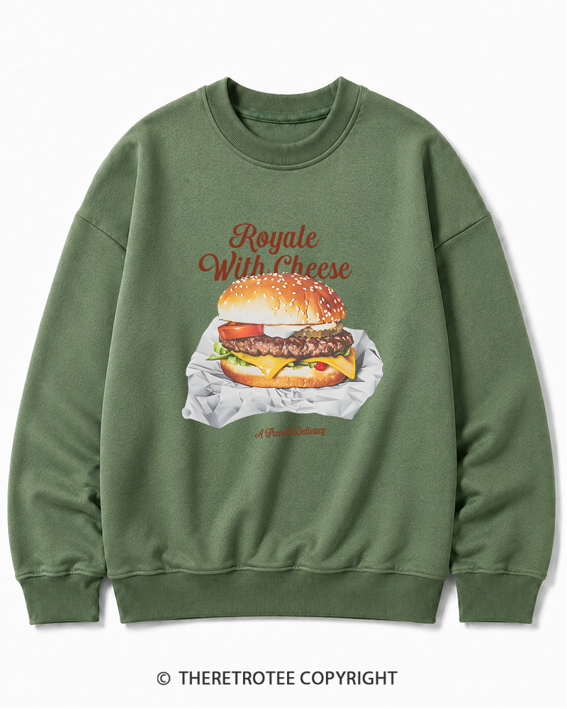 TheRetroTee Royale with Cheese 1990s Cotton Sweatshirt