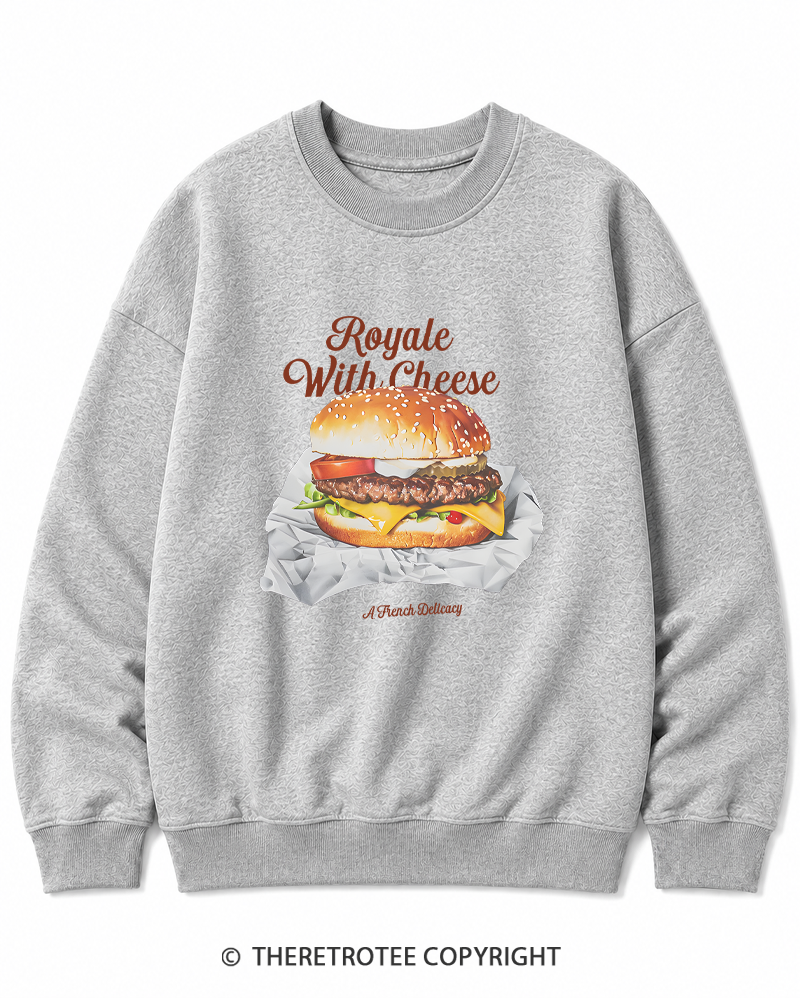 TheRetroTee Royale with Cheese 1990s Cotton Sweatshirt