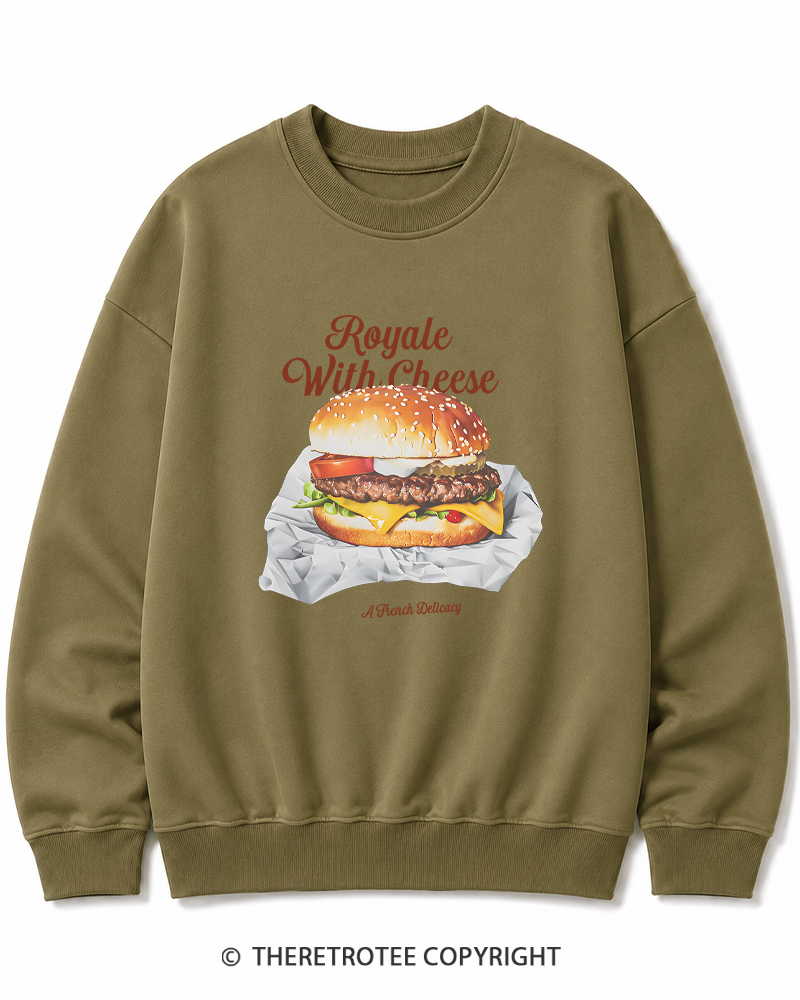 TheRetroTee Royale with Cheese 1990s Cotton Sweatshirt