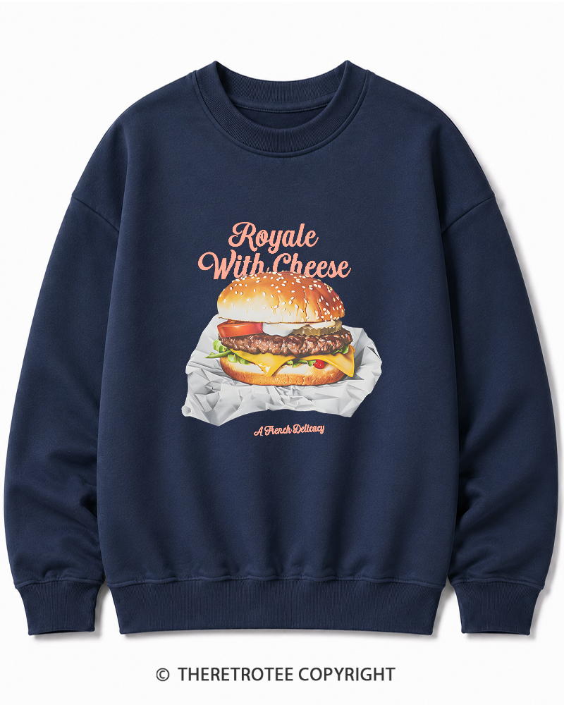 TheRetroTee Royale with Cheese 1990s Cotton Sweatshirt