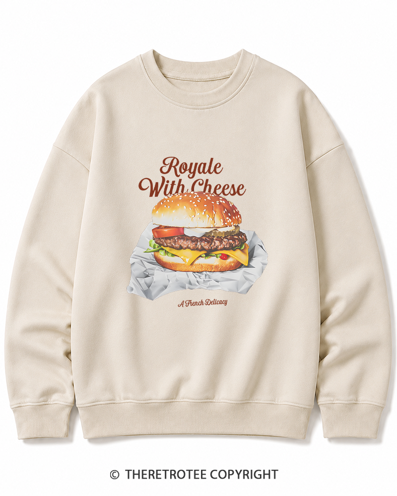 TheRetroTee Royale with Cheese 1990s Cotton Sweatshirt