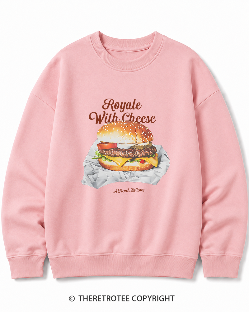 TheRetroTee Royale with Cheese 1990s Cotton Sweatshirt