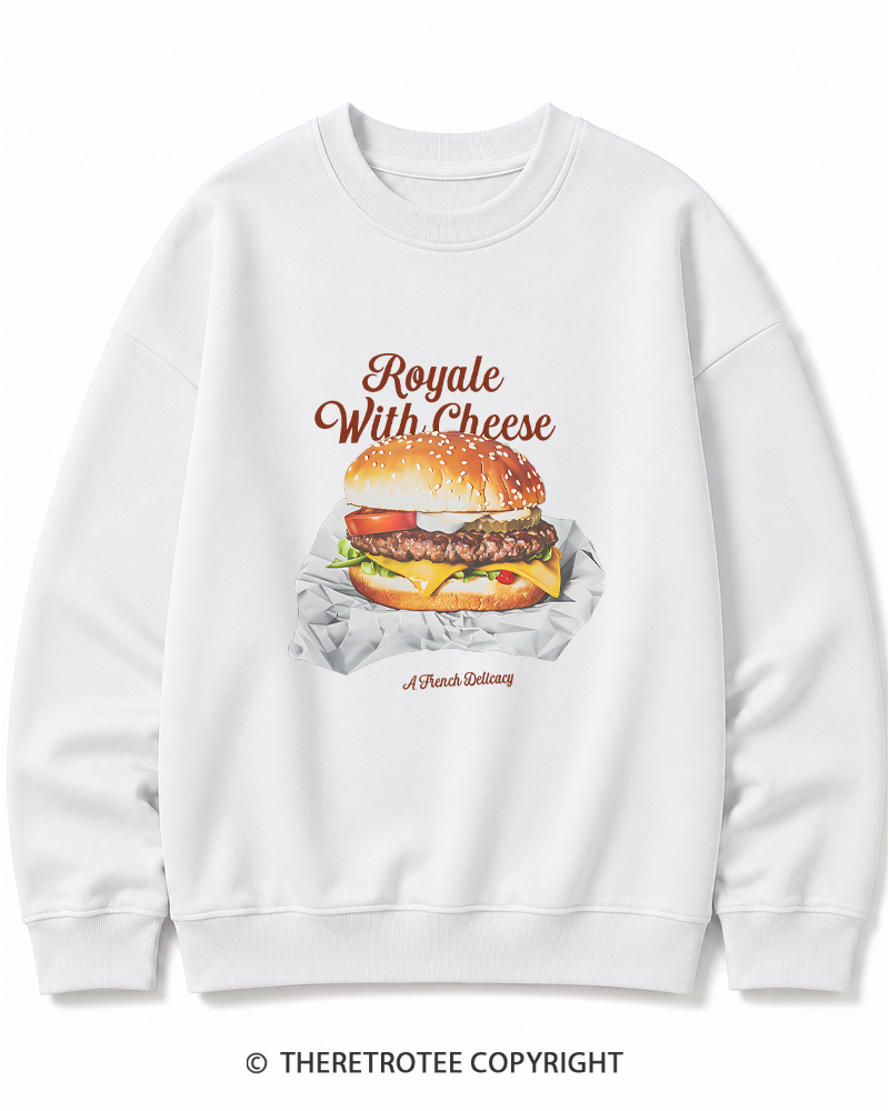 TheRetroTee Royale with Cheese 1990s Cotton Sweatshirt