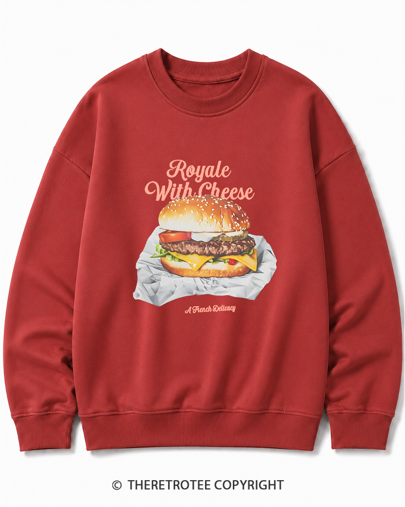 TheRetroTee Royale with Cheese 1990s Cotton Sweatshirt