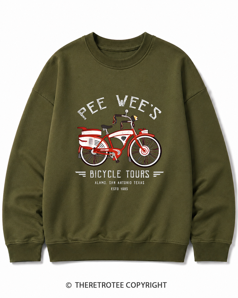 TheRetroTee Bicycle Tours Big Adventure 1980s Cotton Sweatshirt