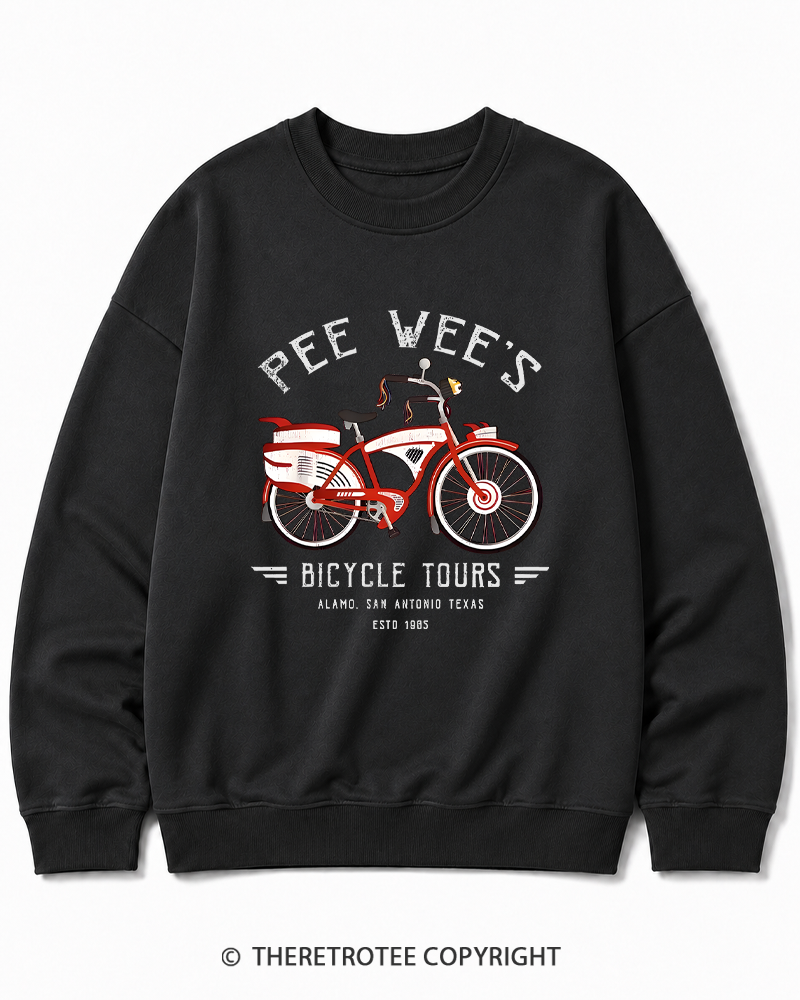 TheRetroTee Bicycle Tours Big Adventure 1980s Cotton Sweatshirt
