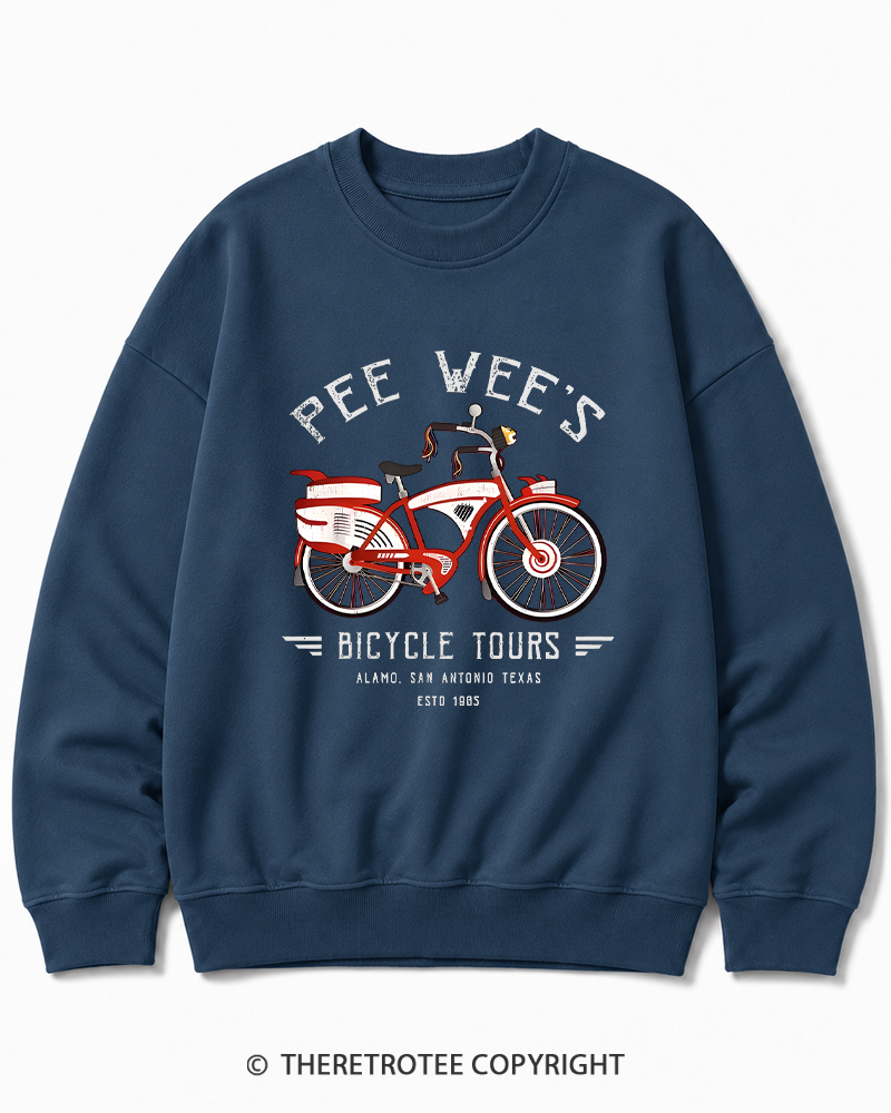 TheRetroTee Bicycle Tours Big Adventure 1980s Cotton Sweatshirt