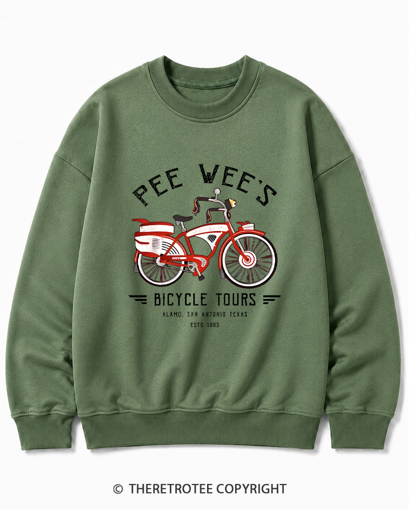 TheRetroTee Bicycle Tours Big Adventure 1980s Cotton Sweatshirt