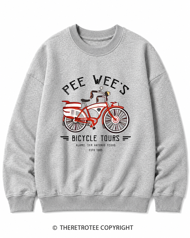 TheRetroTee Bicycle Tours Big Adventure 1980s Cotton Sweatshirt
