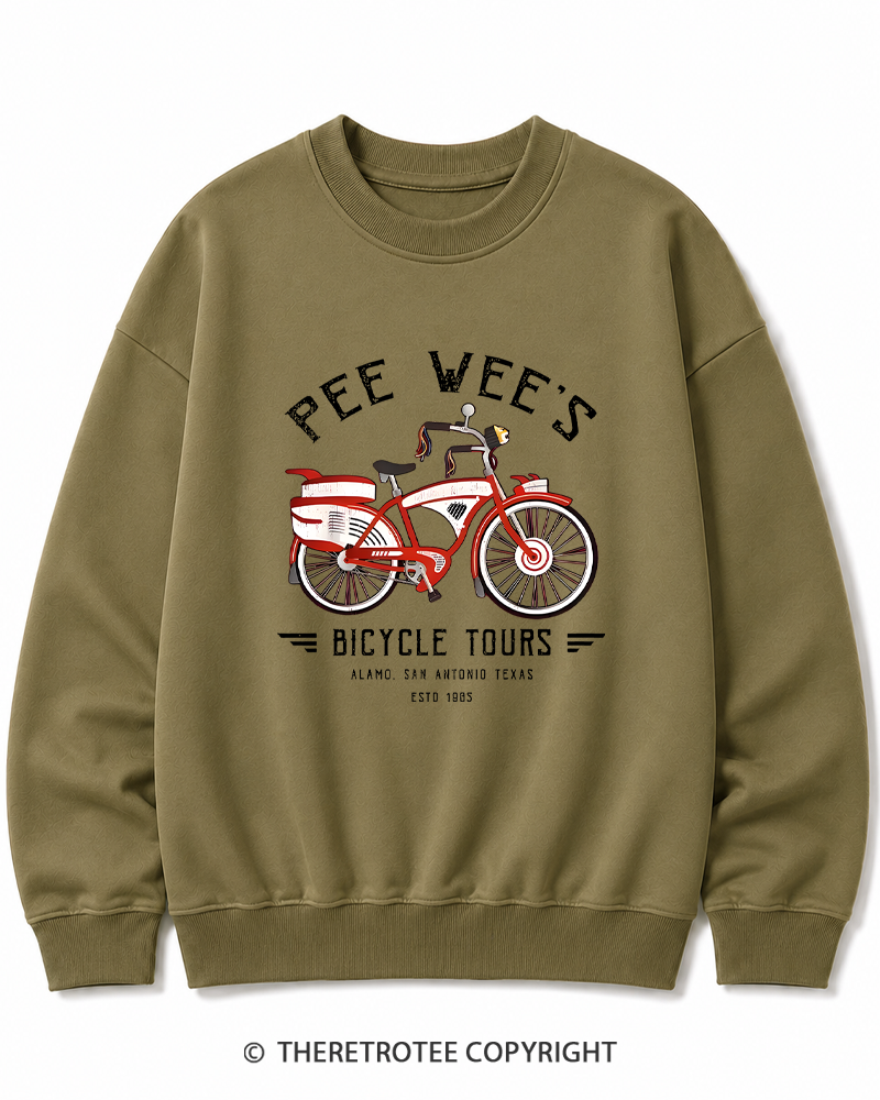 TheRetroTee Bicycle Tours Big Adventure 1980s Cotton Sweatshirt