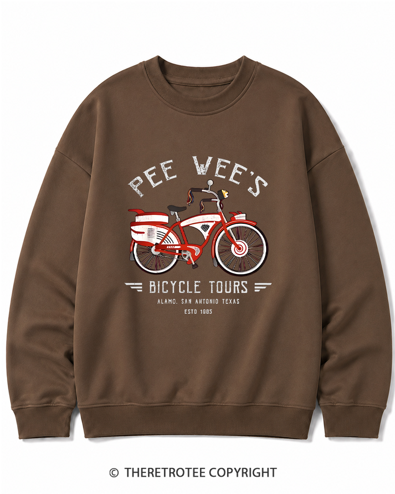 TheRetroTee Bicycle Tours Big Adventure 1980s Cotton Sweatshirt