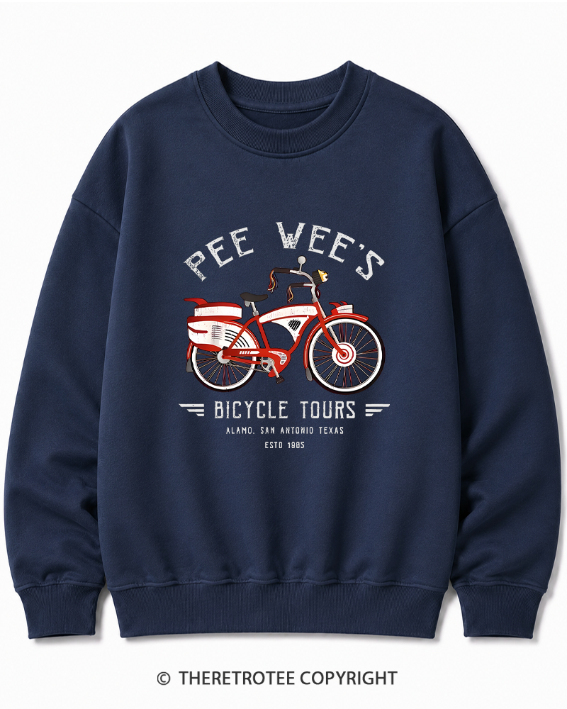 TheRetroTee Bicycle Tours Big Adventure 1980s Cotton Sweatshirt