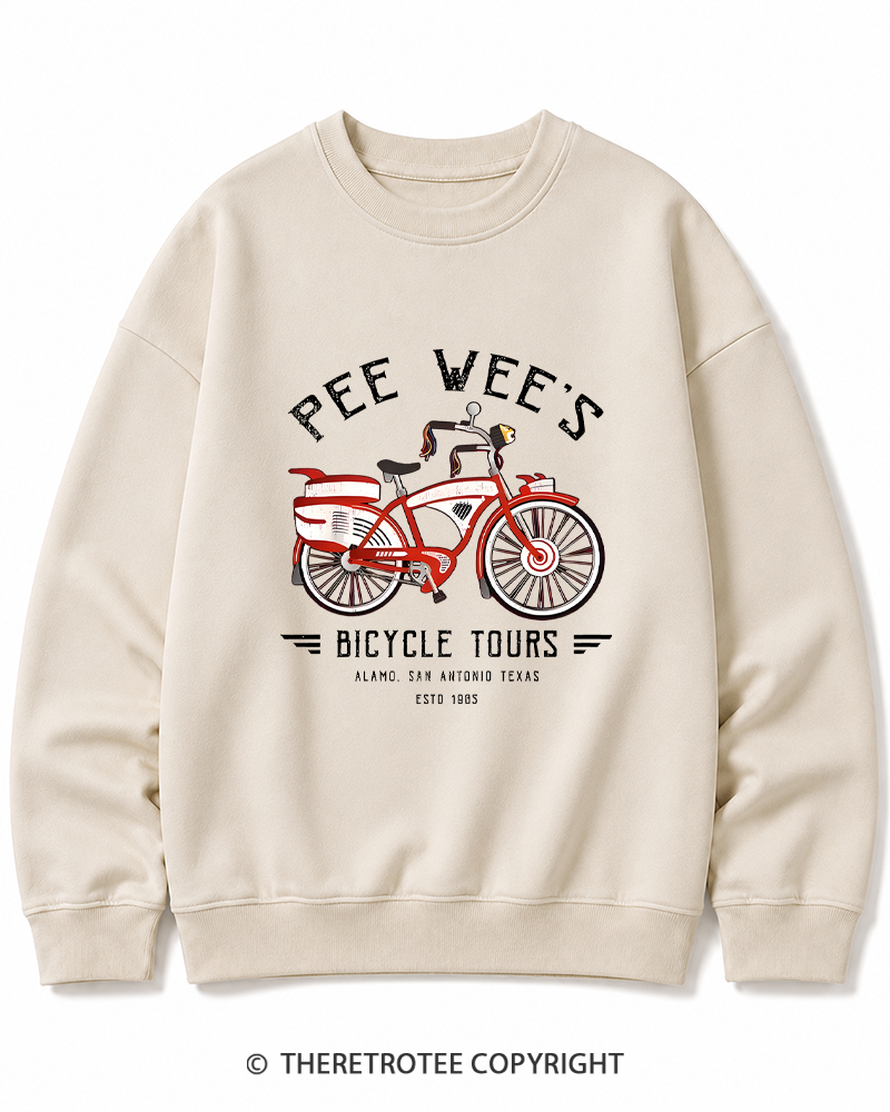 TheRetroTee Bicycle Tours Big Adventure 1980s Cotton Sweatshirt