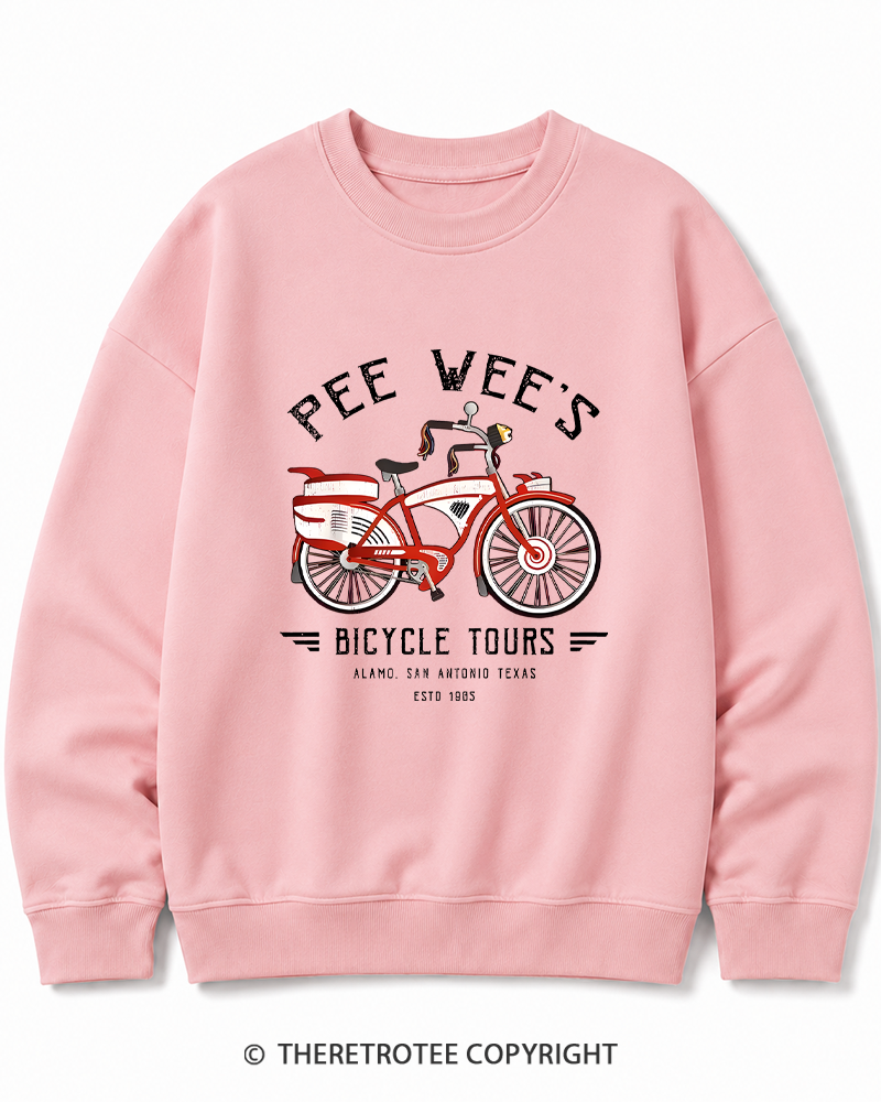 TheRetroTee Bicycle Tours Big Adventure 1980s Cotton Sweatshirt
