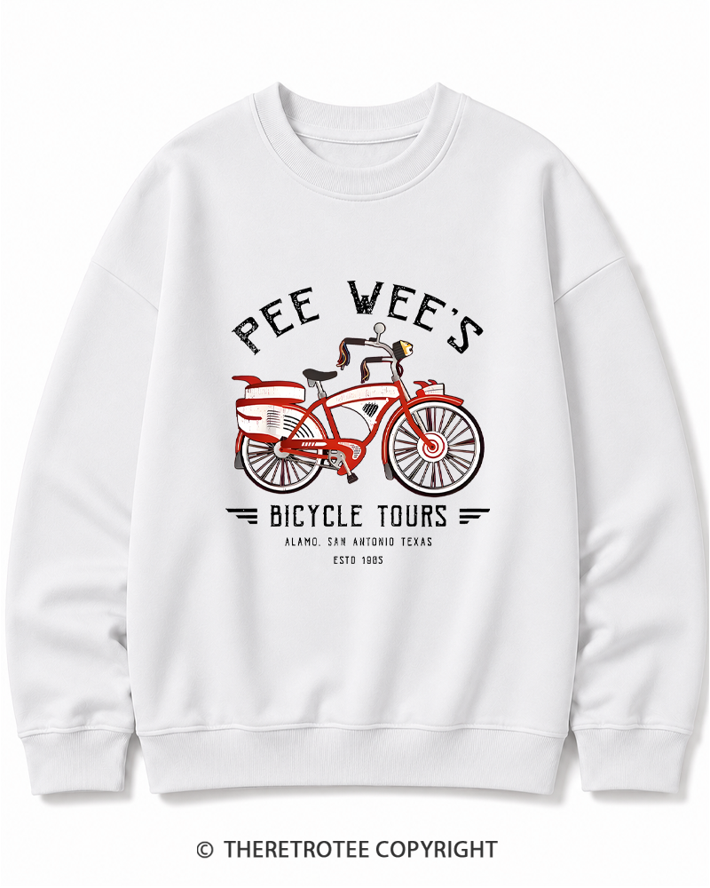 TheRetroTee Bicycle Tours Big Adventure 1980s Cotton Sweatshirt