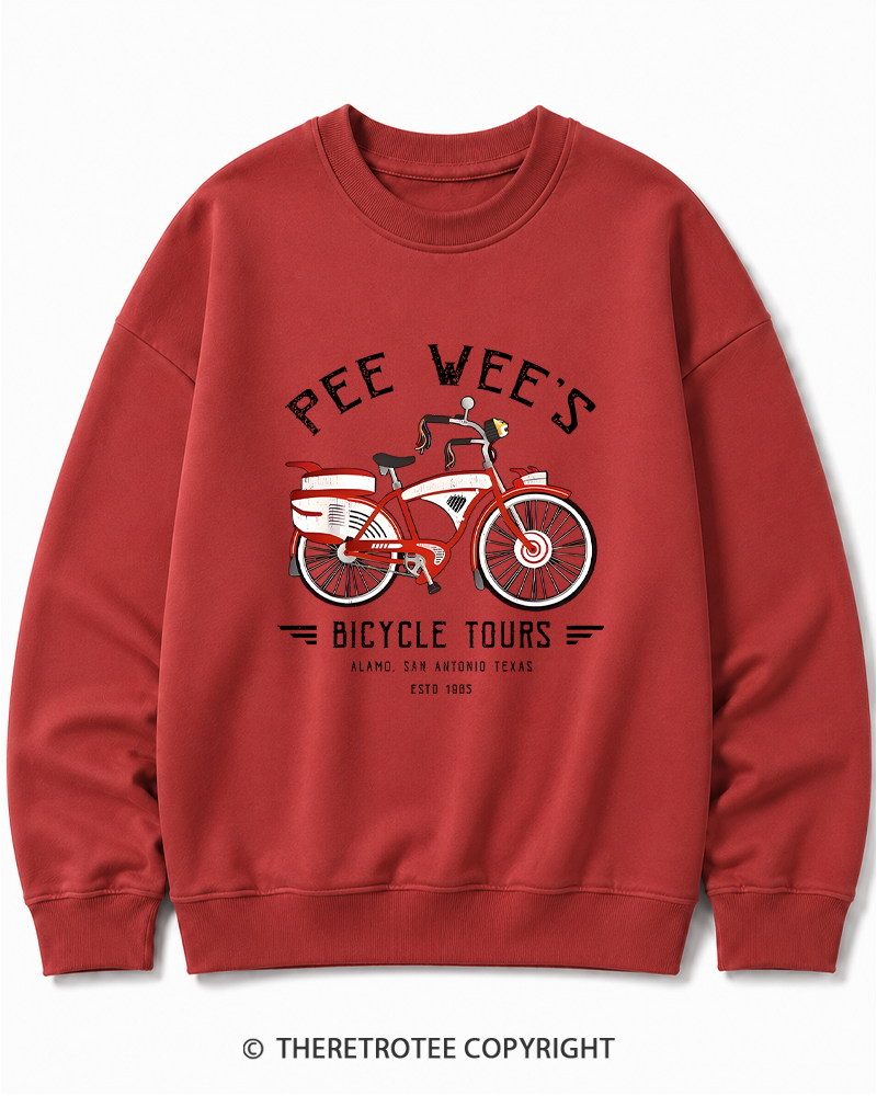 TheRetroTee Bicycle Tours Big Adventure 1980s Cotton Sweatshirt