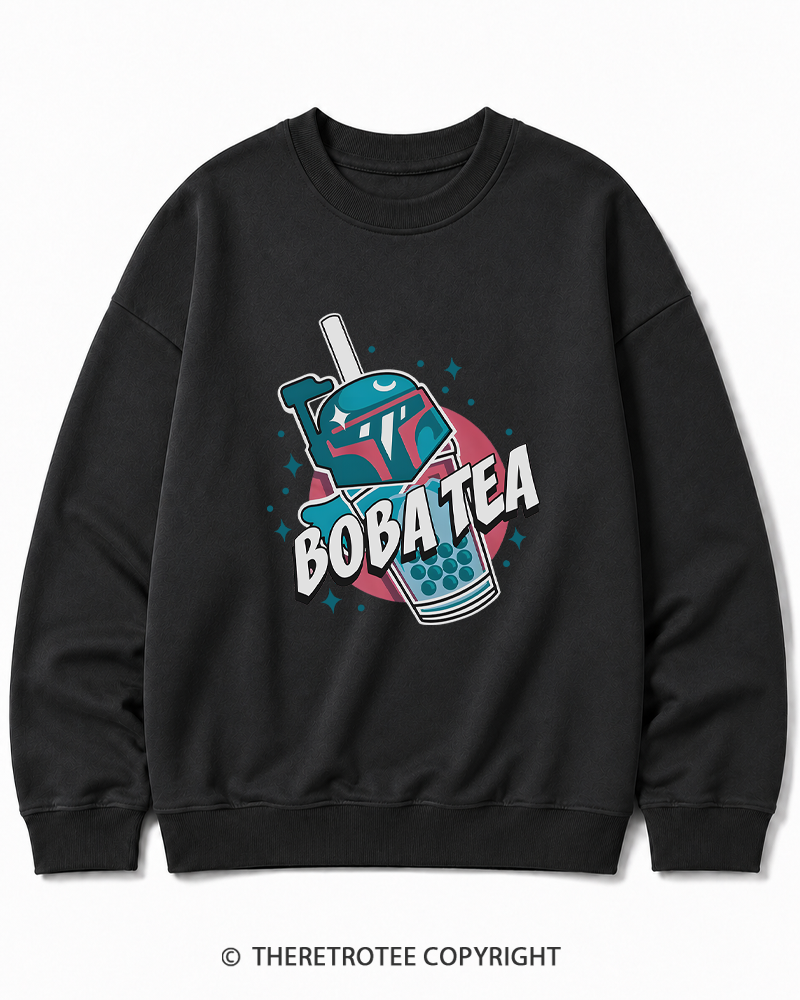 TheRetroTee Boba Tea 1980s Cotton Sweatshirt
