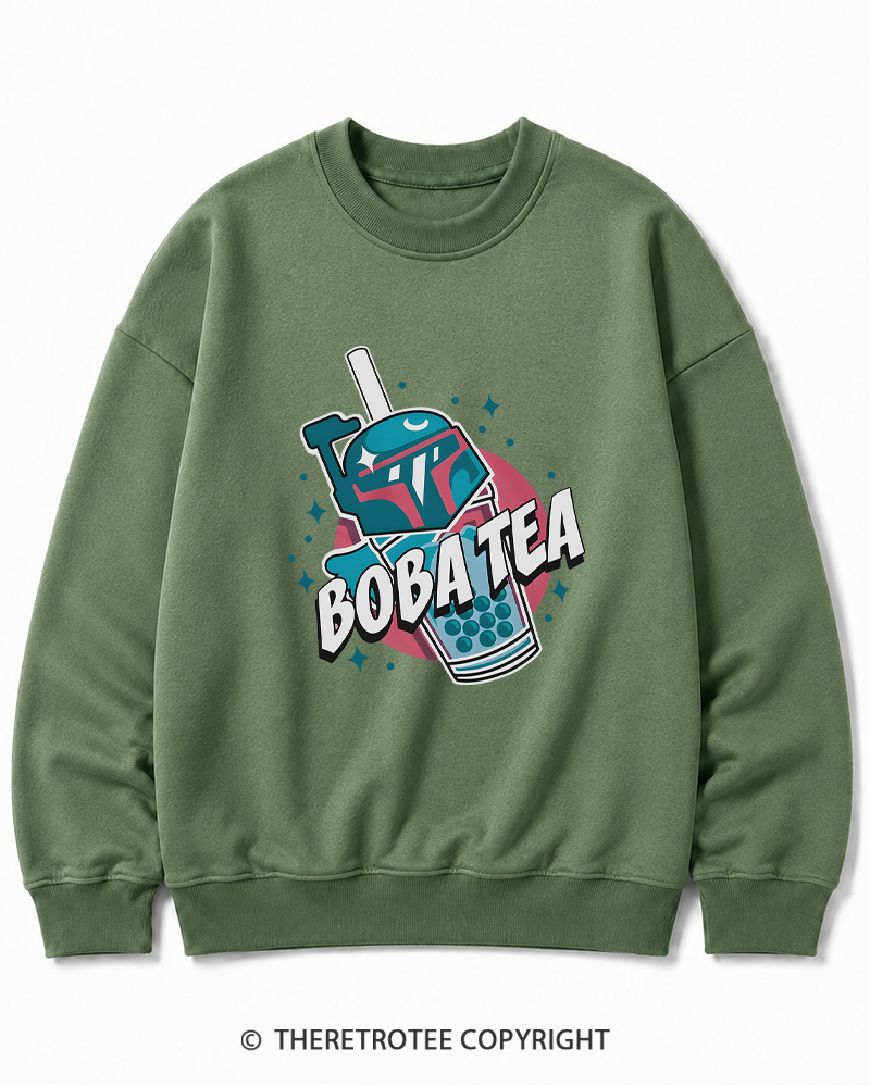 TheRetroTee Boba Tea 1980s Cotton Sweatshirt