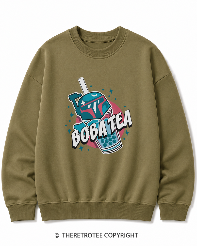 TheRetroTee Boba Tea 1980s Cotton Sweatshirt