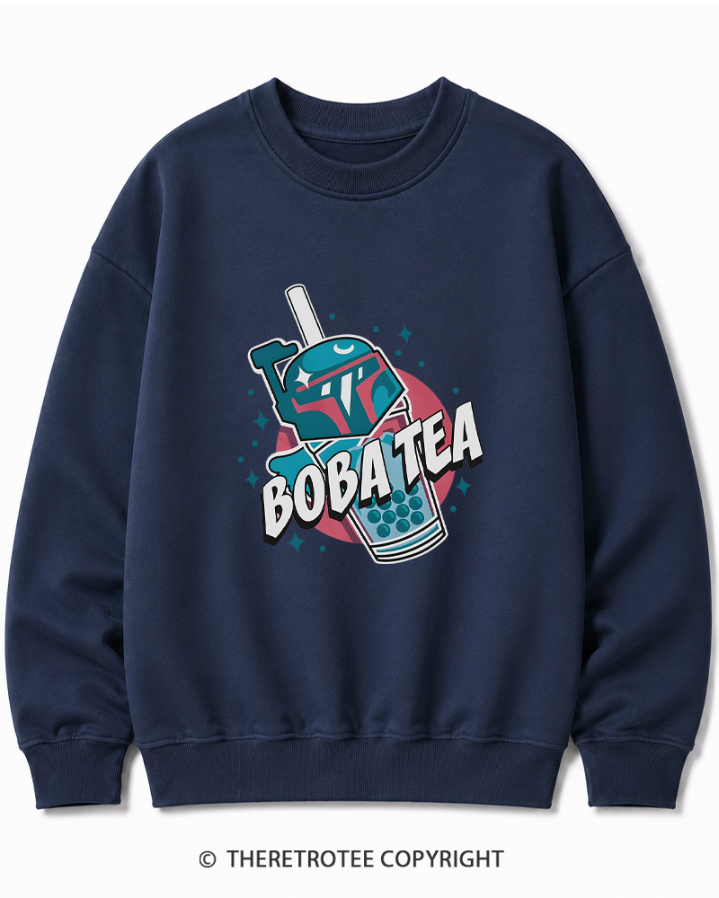 TheRetroTee Boba Tea 1980s Cotton Sweatshirt
