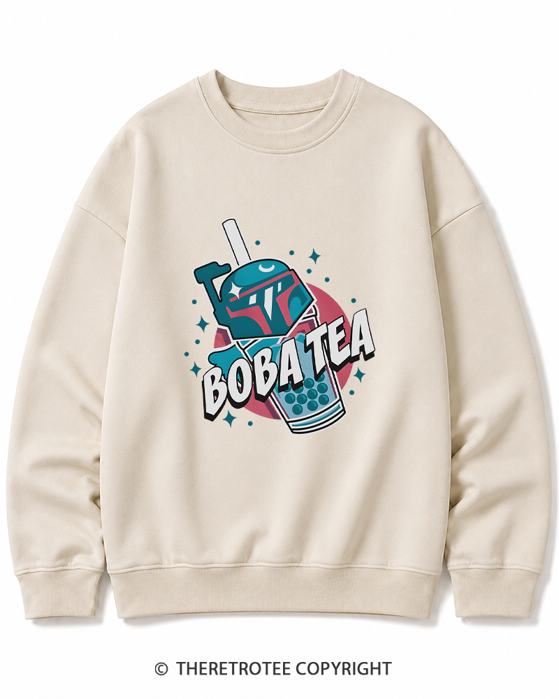 TheRetroTee Boba Tea 1980s Cotton Sweatshirt