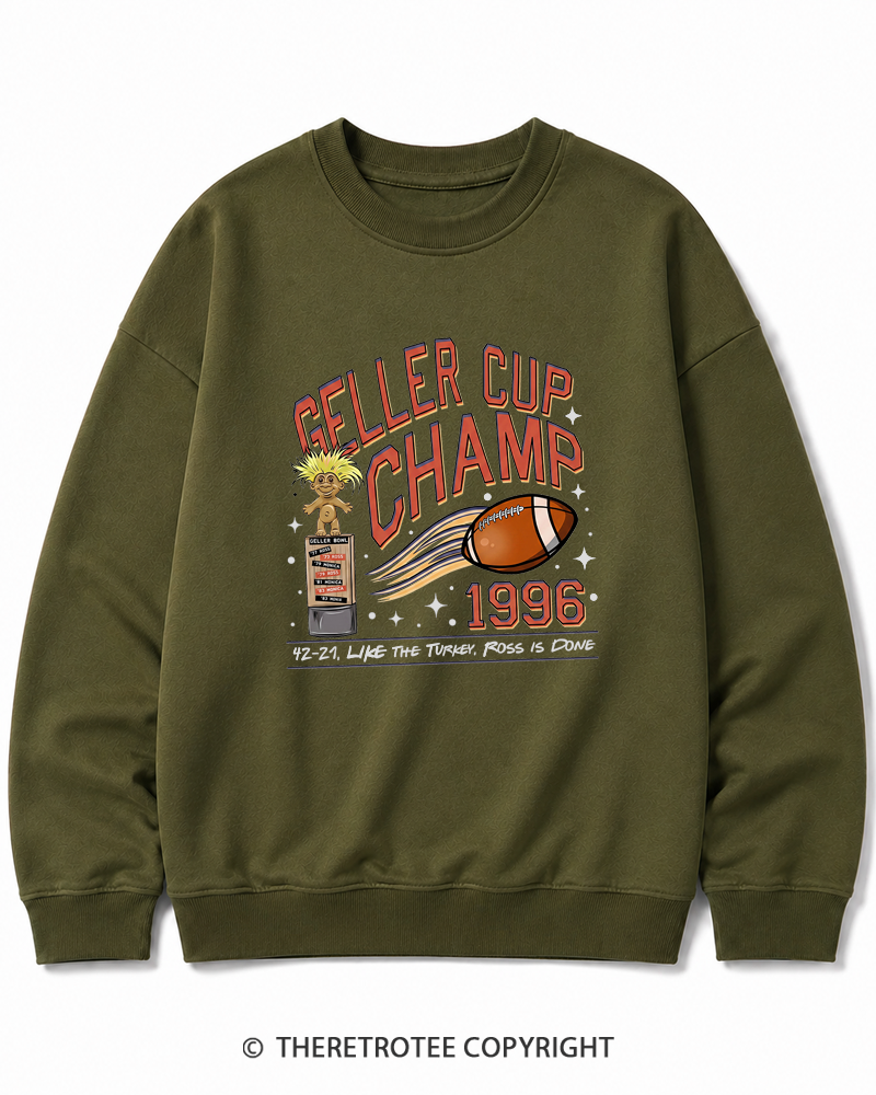 TheRetroTee Geller Bowl 1990s Cotton Sweatshirt