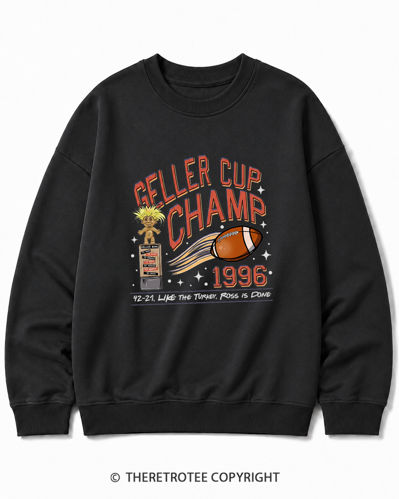 TheRetroTee Geller Bowl 1990s Cotton Sweatshirt