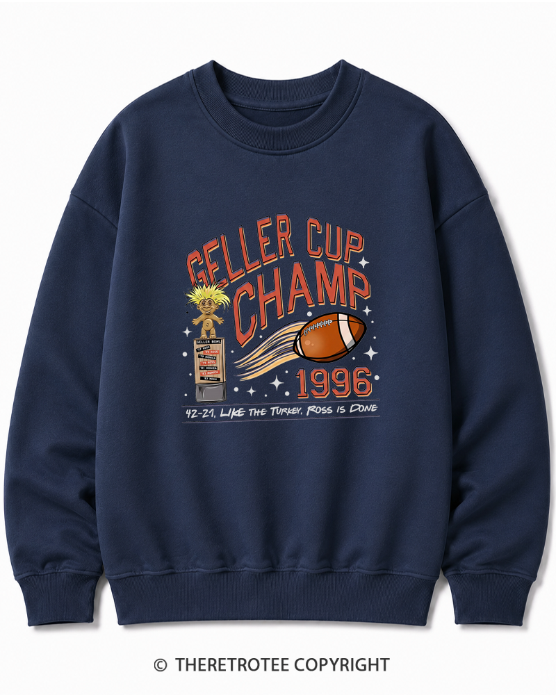 TheRetroTee Geller Bowl 1990s Cotton Sweatshirt