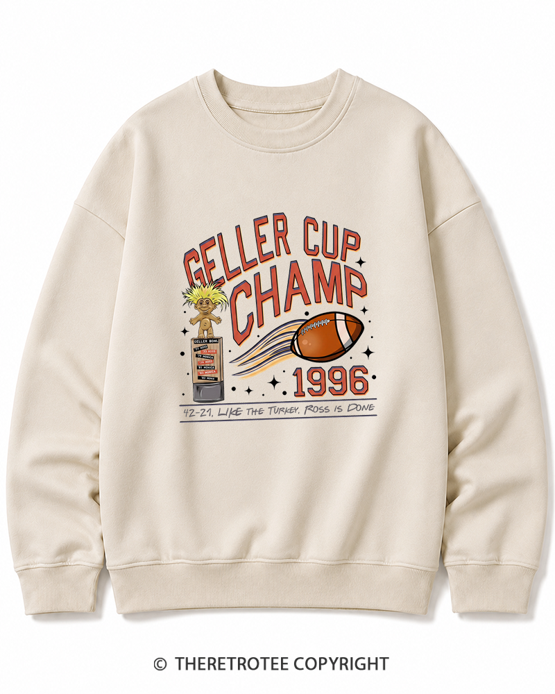 TheRetroTee Geller Bowl 1990s Cotton Sweatshirt