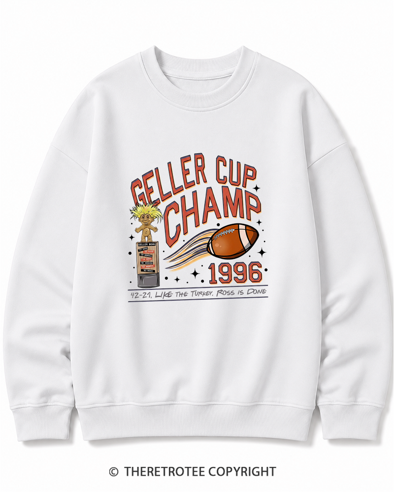 TheRetroTee Geller Bowl 1990s Cotton Sweatshirt