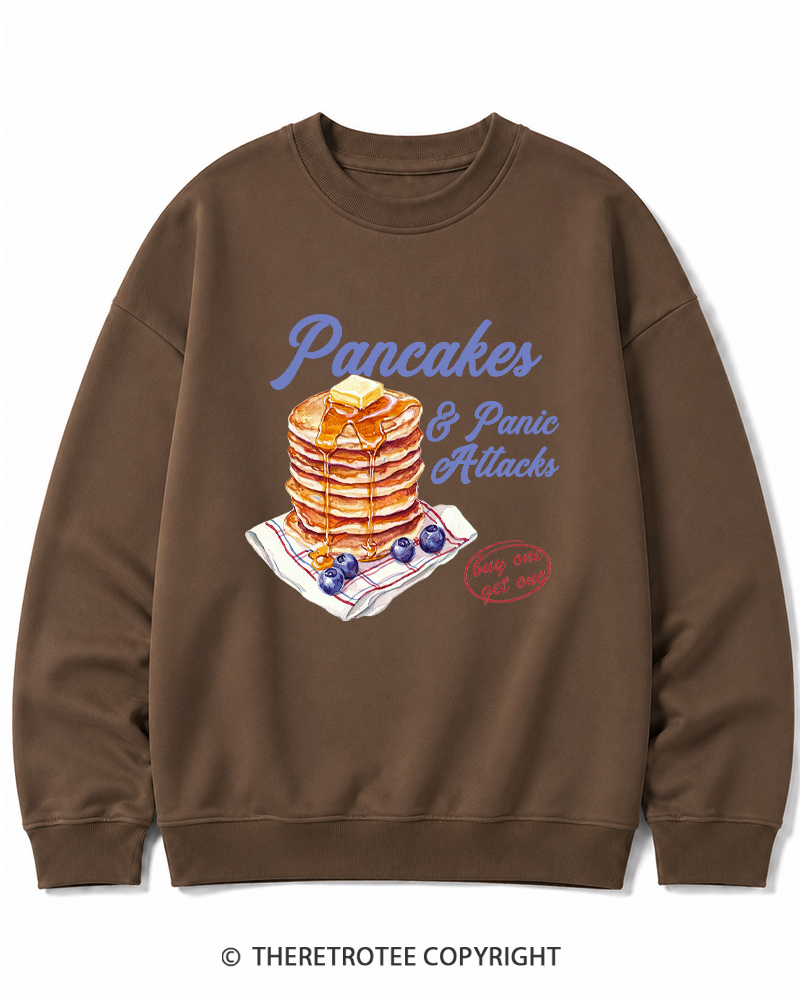 TheRetroTee Pancakes & Panic Attacks 1960s Cotton Sweatshirt