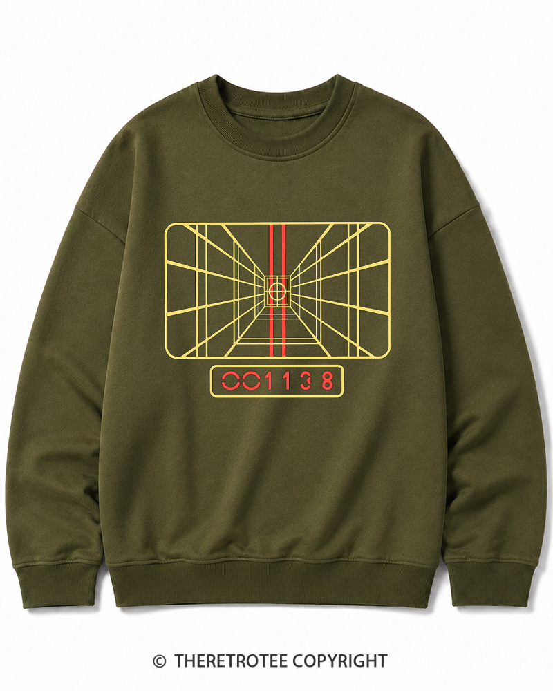 TheRetroTee Stay On Target 1980s Cotton Sweatshirt