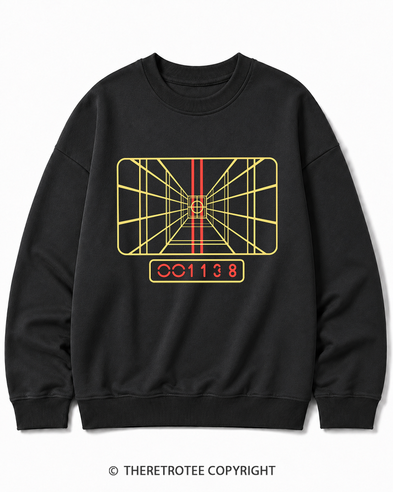 TheRetroTee Stay On Target 1980s Cotton Sweatshirt