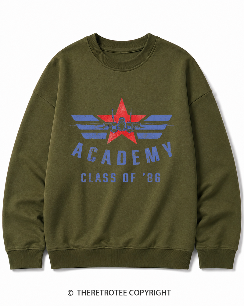 TheRetroTee Academy '86 1980s Cotton Sweatshirt