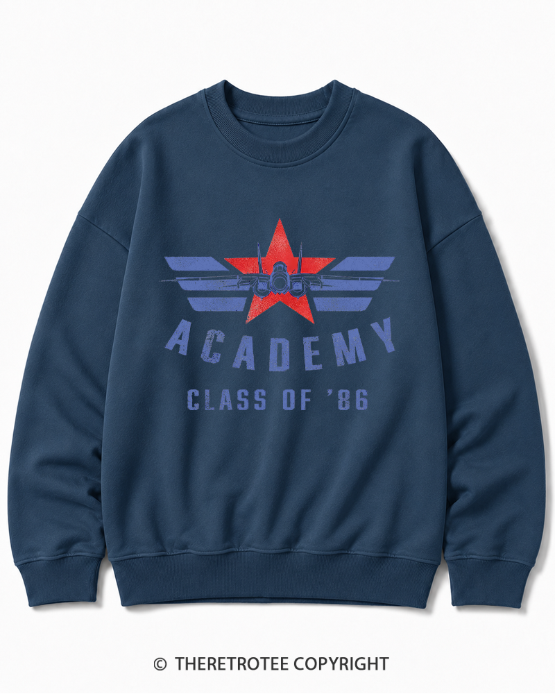 TheRetroTee Academy '86 1980s Cotton Sweatshirt