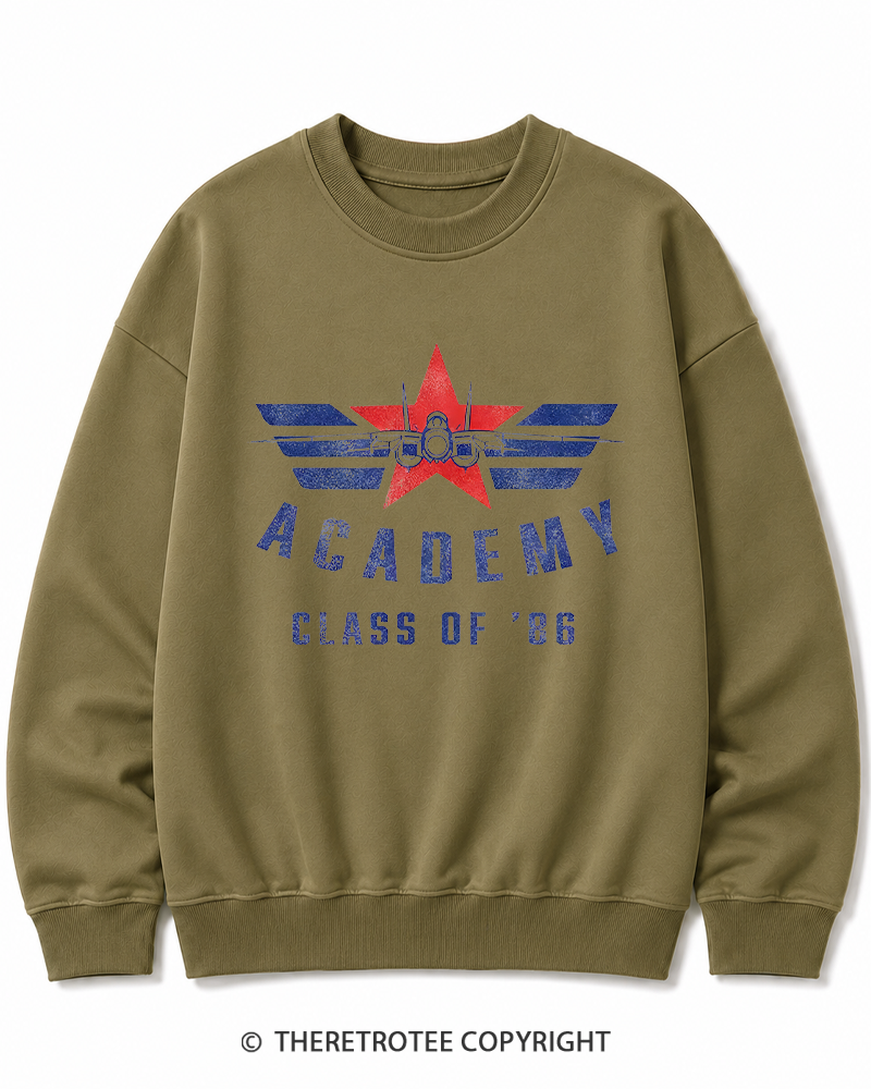 TheRetroTee Academy '86 1980s Cotton Sweatshirt