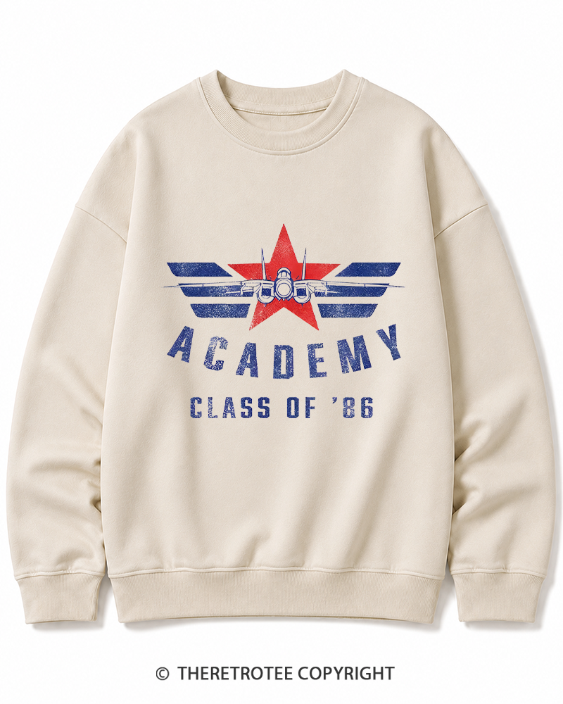 TheRetroTee Academy '86 1980s Cotton Sweatshirt