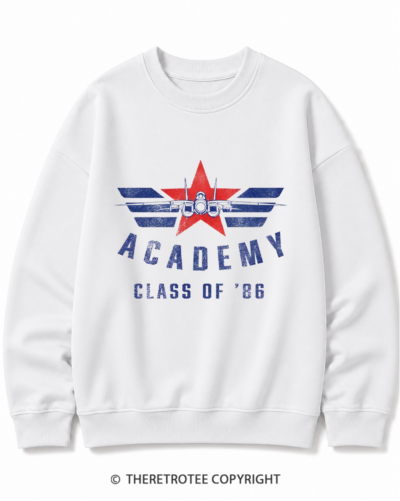 TheRetroTee Academy '86 1980s Cotton Sweatshirt