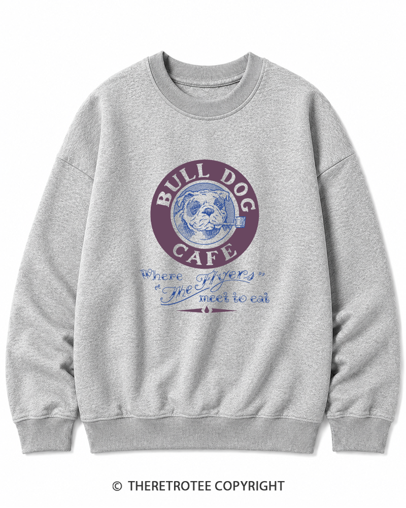 TheRetroTee Bulldog Cafe 1980s Cotton Sweatshirt