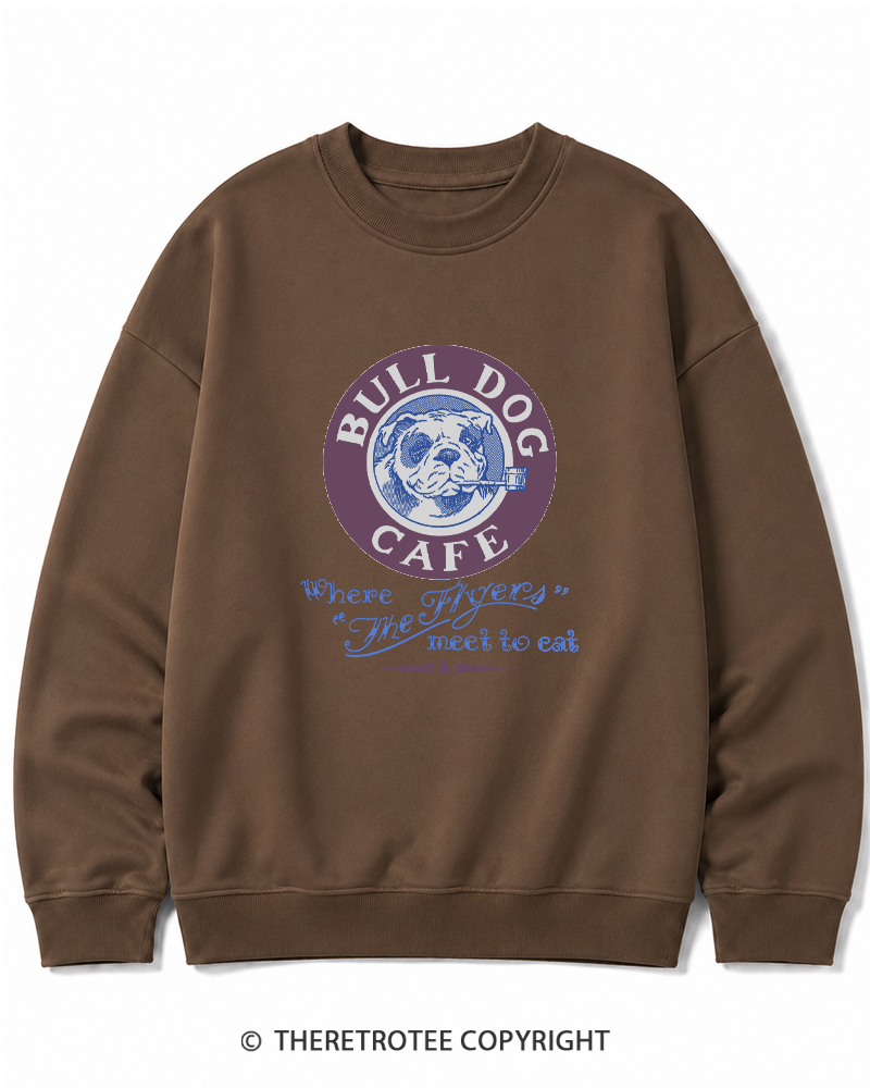TheRetroTee Bulldog Cafe 1980s Cotton Sweatshirt