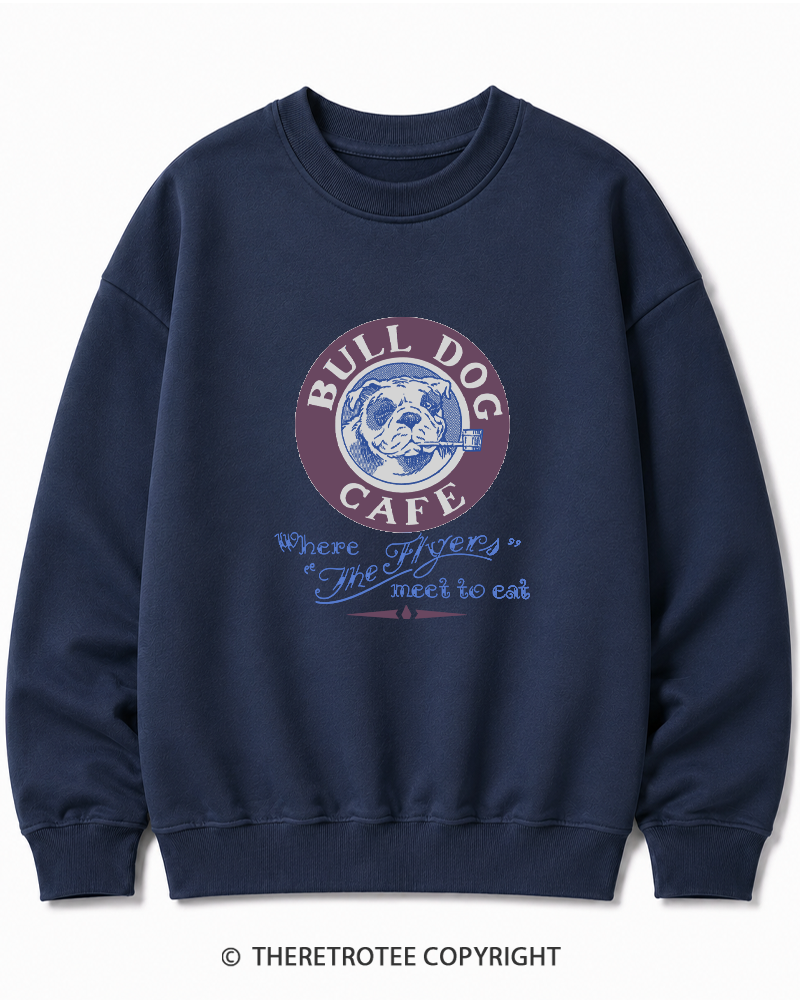 TheRetroTee Bulldog Cafe 1980s Cotton Sweatshirt