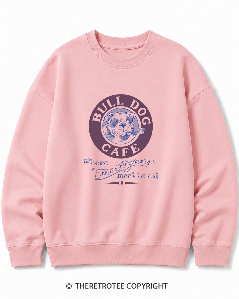 TheRetroTee Bulldog Cafe 1980s Cotton Sweatshirt